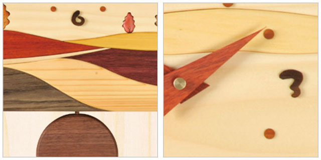 置き時計 掛け時計 寄せ木振り子時計 北の風景時計 風景 J13 「送料