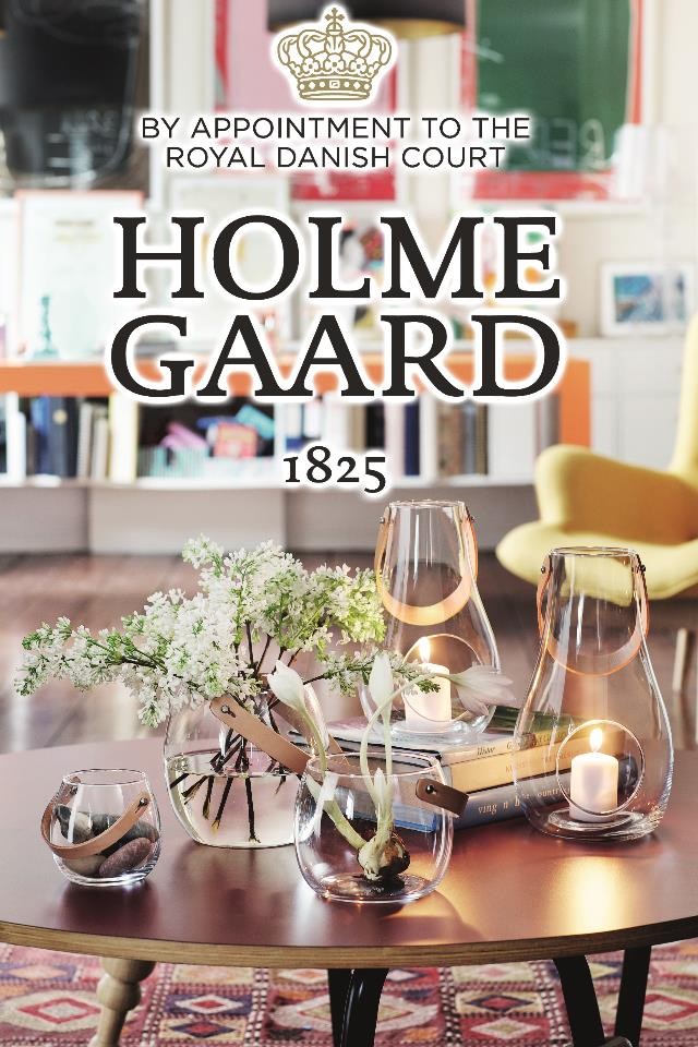 ホルムガード ガラスポットH16cm レザーハンドル付き 小物入れや