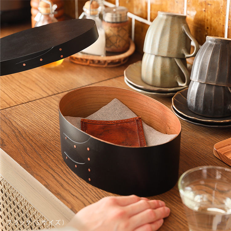 シェーカーボックス SSサイズ 収納 ボックス オーバル 楕円 木製