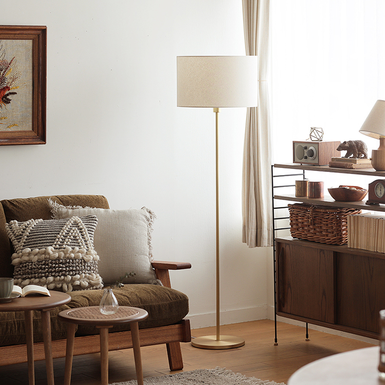 フロアライト 照明 スタンドライト Brass＆LinenMix LED電球付属 日本