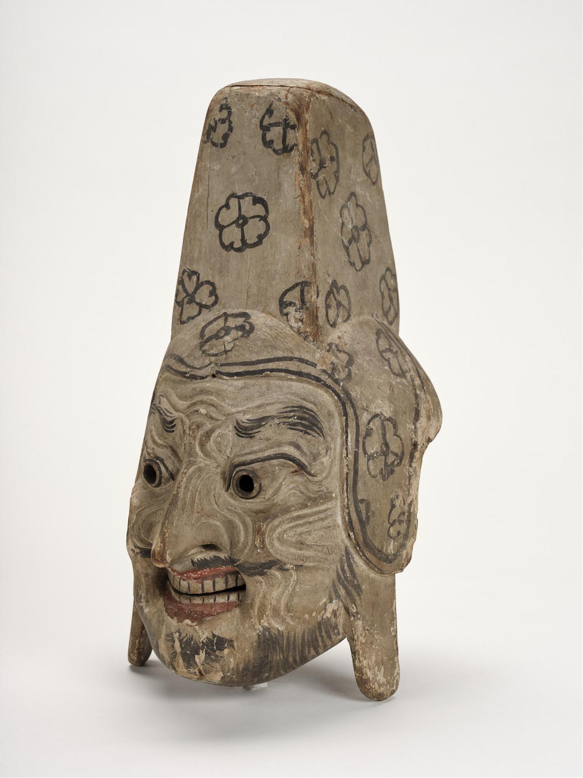 伎楽面 木彫 第4号 - 正倉院