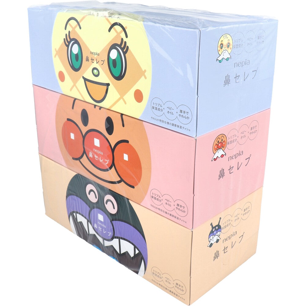 王子ネピア ネピア アンパンマン鼻セレブティシュ 360枚(180組)×3個 1