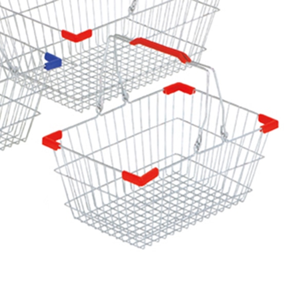 ストア・エキスプレス スチール製買い物カゴ S レッド 61-380-1-7 20個