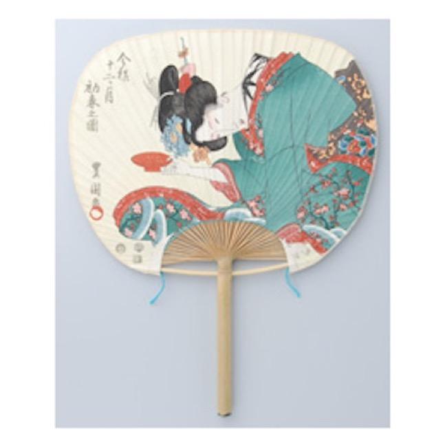 伊場仙 江戸うちわ 今様十二ヶ月 豊国木版江戸団扇/TEU-1:初春 – 日本