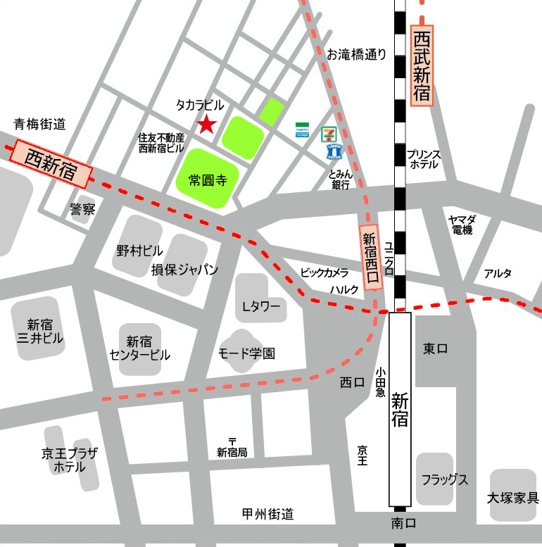 新宿 レンタルスタジオ 新宿だん☆すた 地図 アクセス マップ