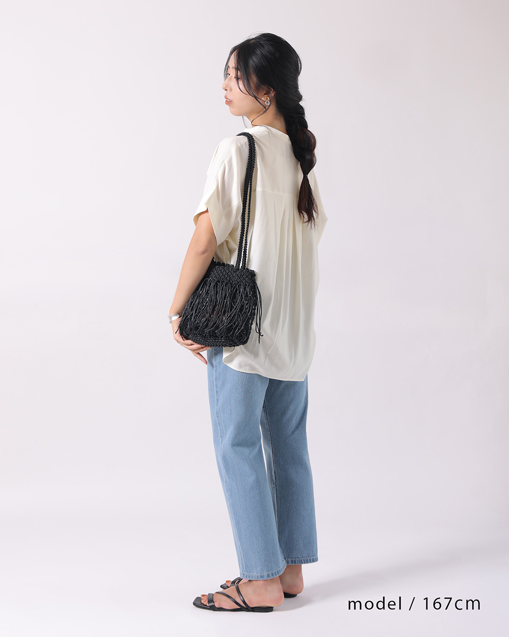 ゆれるフリンジが軽やかなマクラメバッグ | shesay(志成販売