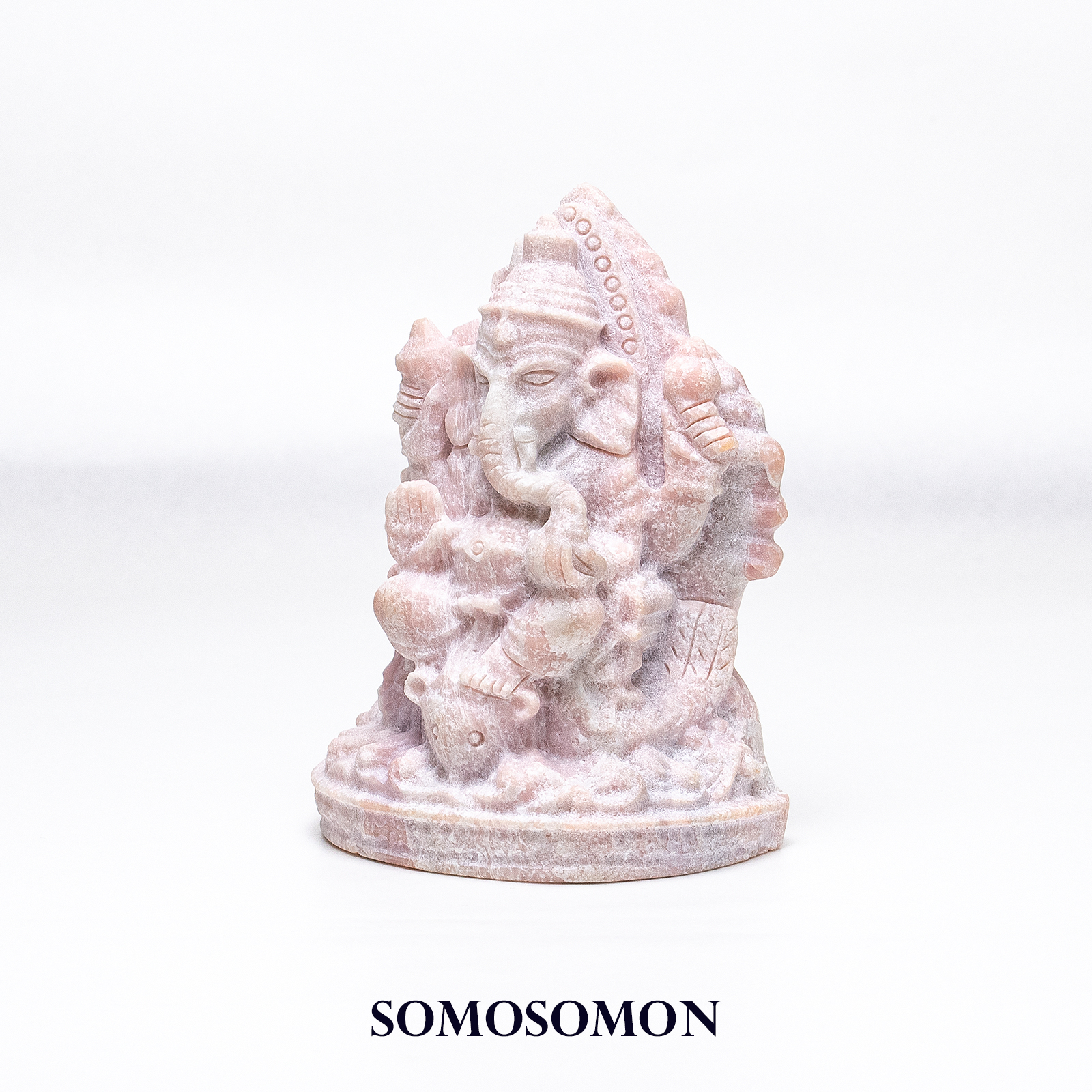 ピンクオパール ガネーシャ像〈原石仕上げ〉 807g