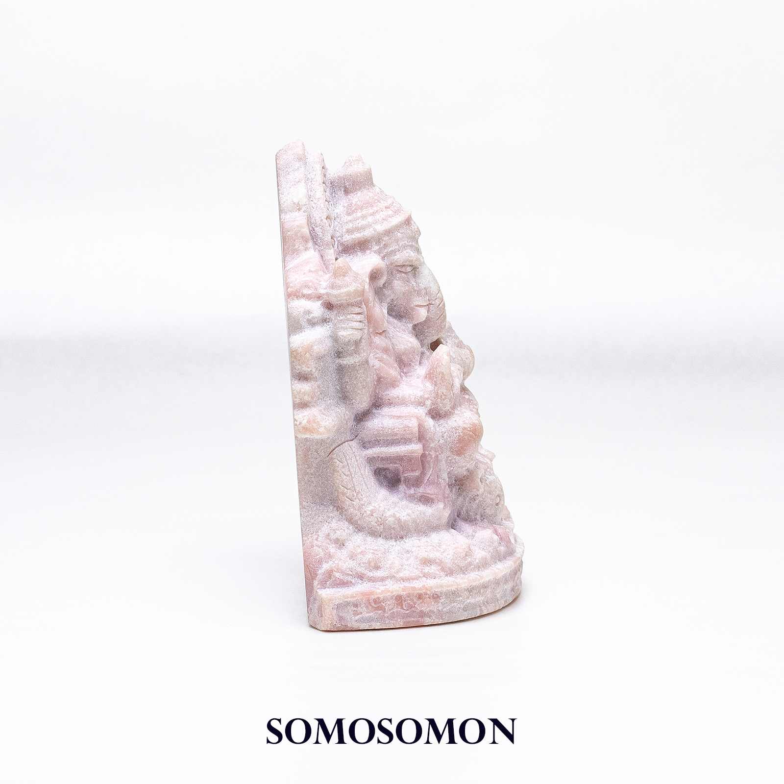 ピンクオパール ガネーシャ像〈原石仕上げ〉 807g