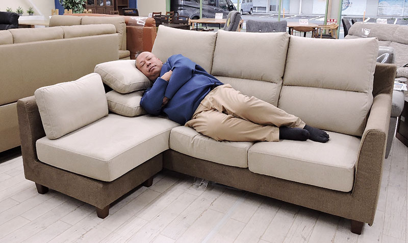 エランザ シェーズロング（オットマン付）ソファ