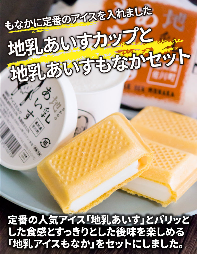 高知/産直送料込み]地乳あいすカップと地乳あいすもなかセット(地乳