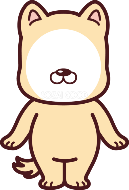 戌の顔くりぬき2018干支(戌)のかわいい無料イラスト76071 | 素材Good