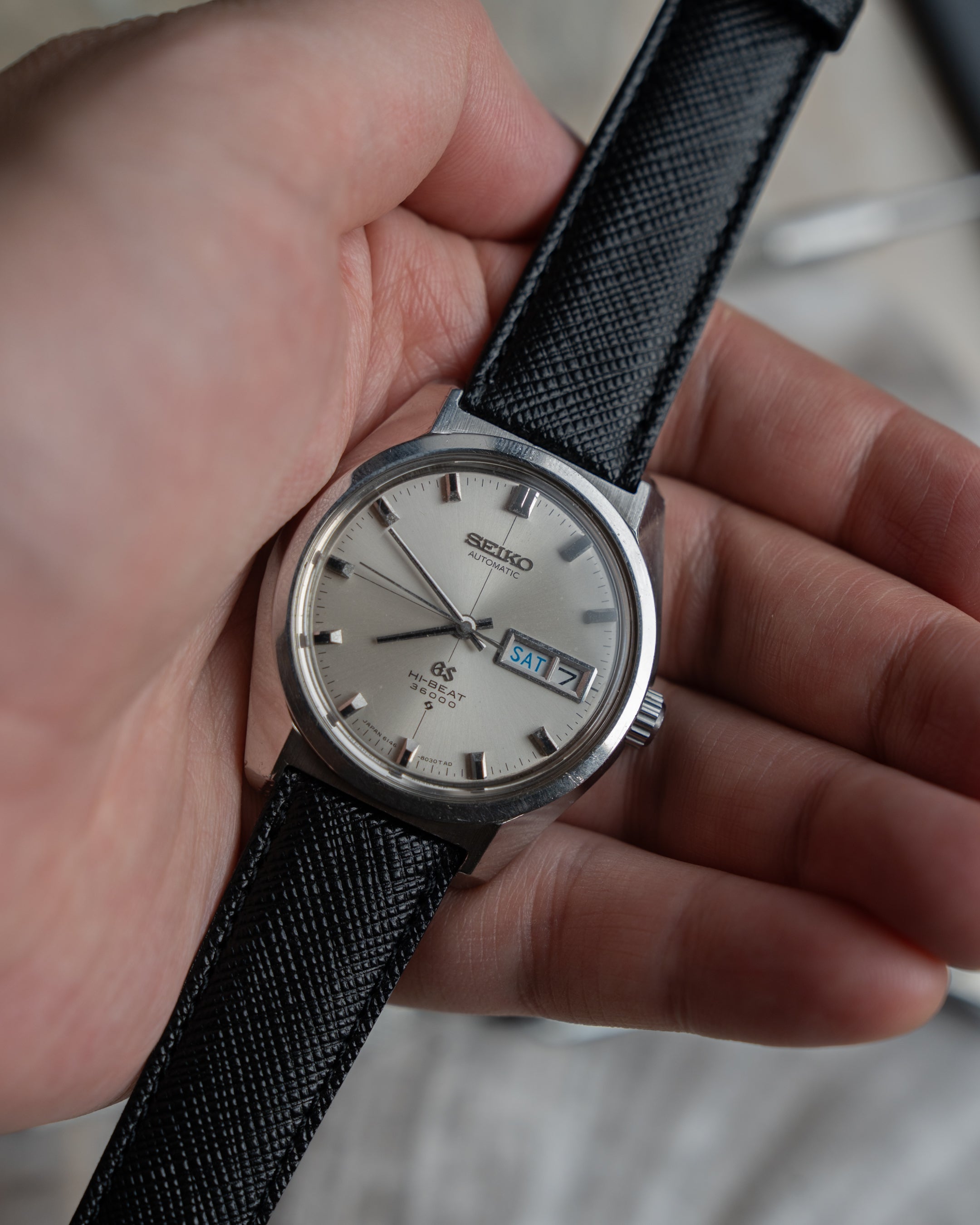 Grand Seiko 6146-8000 cross hair dial in steel, October 1968