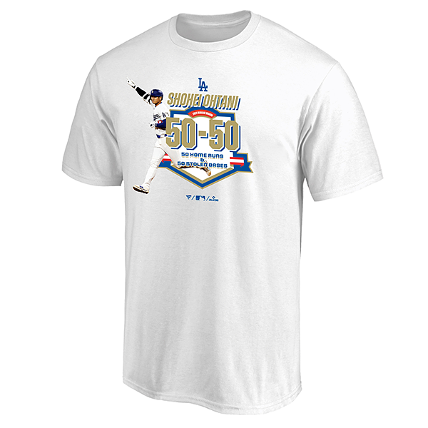大谷翔平 50-50 Club 達成記念Tシャツ ホワイト(S 白): 野球｜【公式