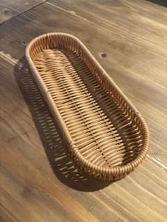 ナチュラル 籐製 楕円形バスケット 中型 - メルカリ