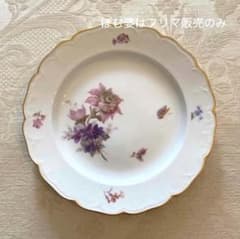 KPMベルリン】印象主義「花と蝶」 金彩 レリーフ 皿／ディナー 2