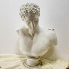 ヘルメス 胸像 石膏像 助川製 重さ13.5Kg 高さ80cm デッサンX889