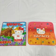 平成レトロ 00s ハローキティちゃん 三重ご当地ハンカチ 花柄 タオル