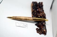 美しい黄金樟瘤（マーブルウッド瘤）】木軸 手作り 木のシャープ