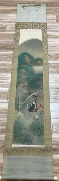 朝顔図】山元春汀 2634 アサガオ 掛け軸肉筆