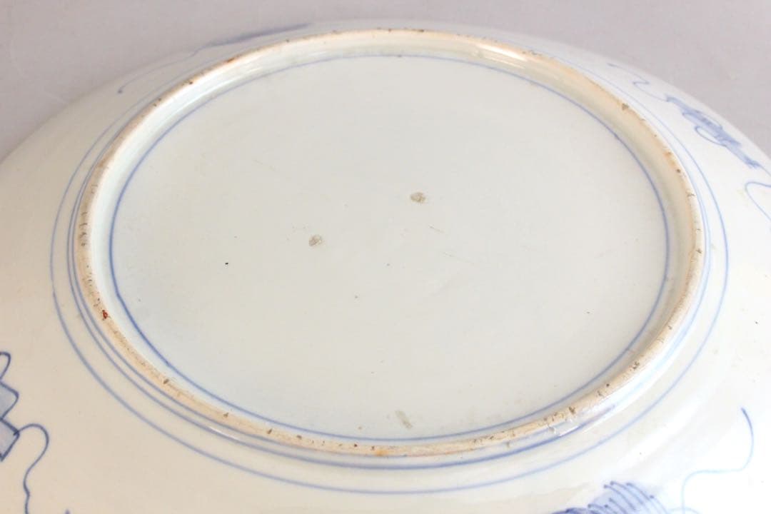 No4436 古伊万里 染錦大皿2点 赤絵 金襴手 鳳凰 花鳥 古美術 送料無料