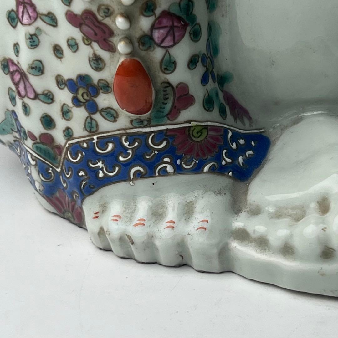 優美 粉彩布袋 江西景徳 朱茂記造 底款 色絵 布袋像 座布団付 仏教中国