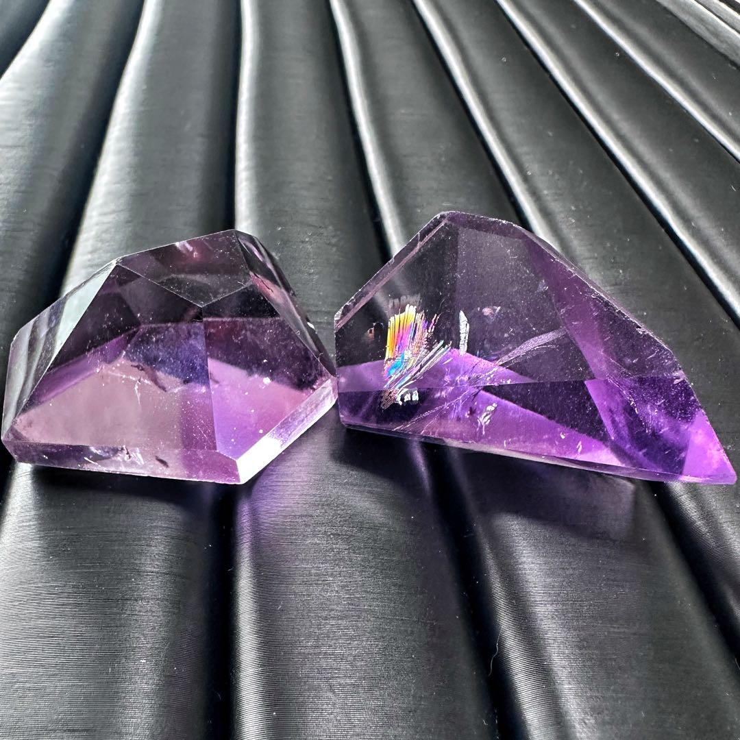 高品質❗アメジスト☆レインボー☆2点セットパワーストーン 置物 天然石A1253 レインボーアメジスト - 埼玉県吉川市の天然石専門店・水晶