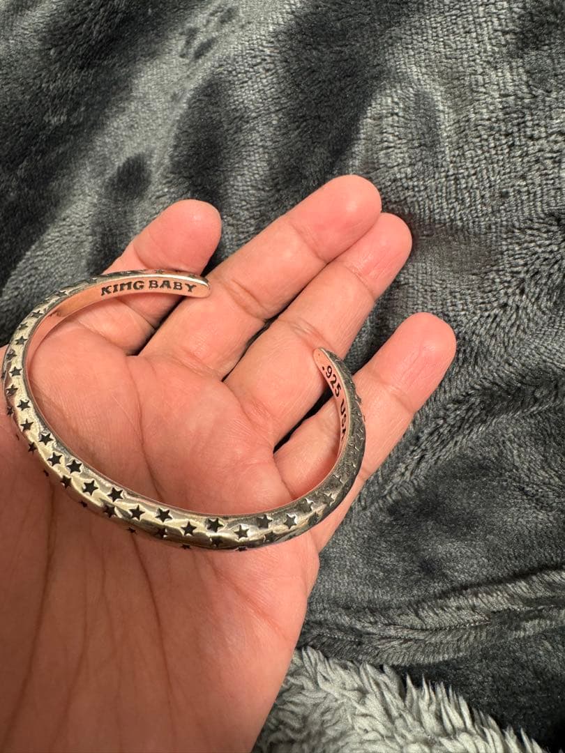 その他 King Baby 925 USA silver King Baby Stackable Studded MB Cross Ring