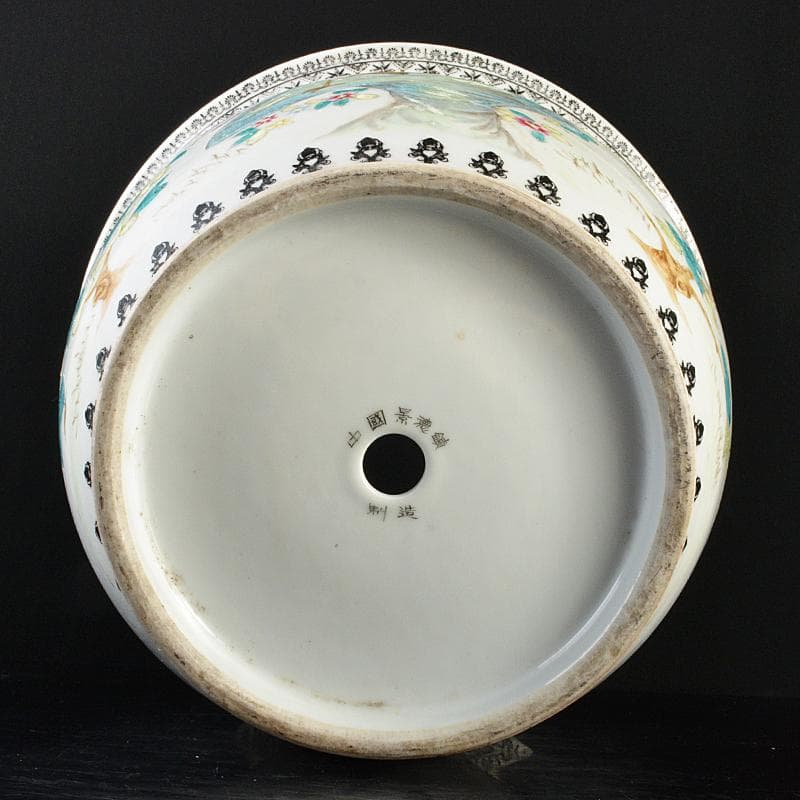 中国 中国景徳鎮制造款 粉彩 漢詩花鳥文 大鉢 F R5829B - メルカリ