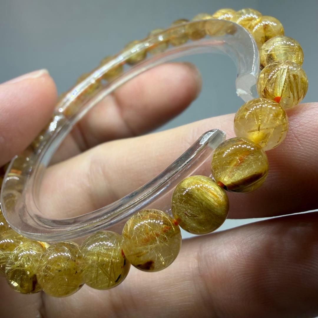 □073 ブレスレット ゴールド タイチン ルチル クォーツ z1121 金運