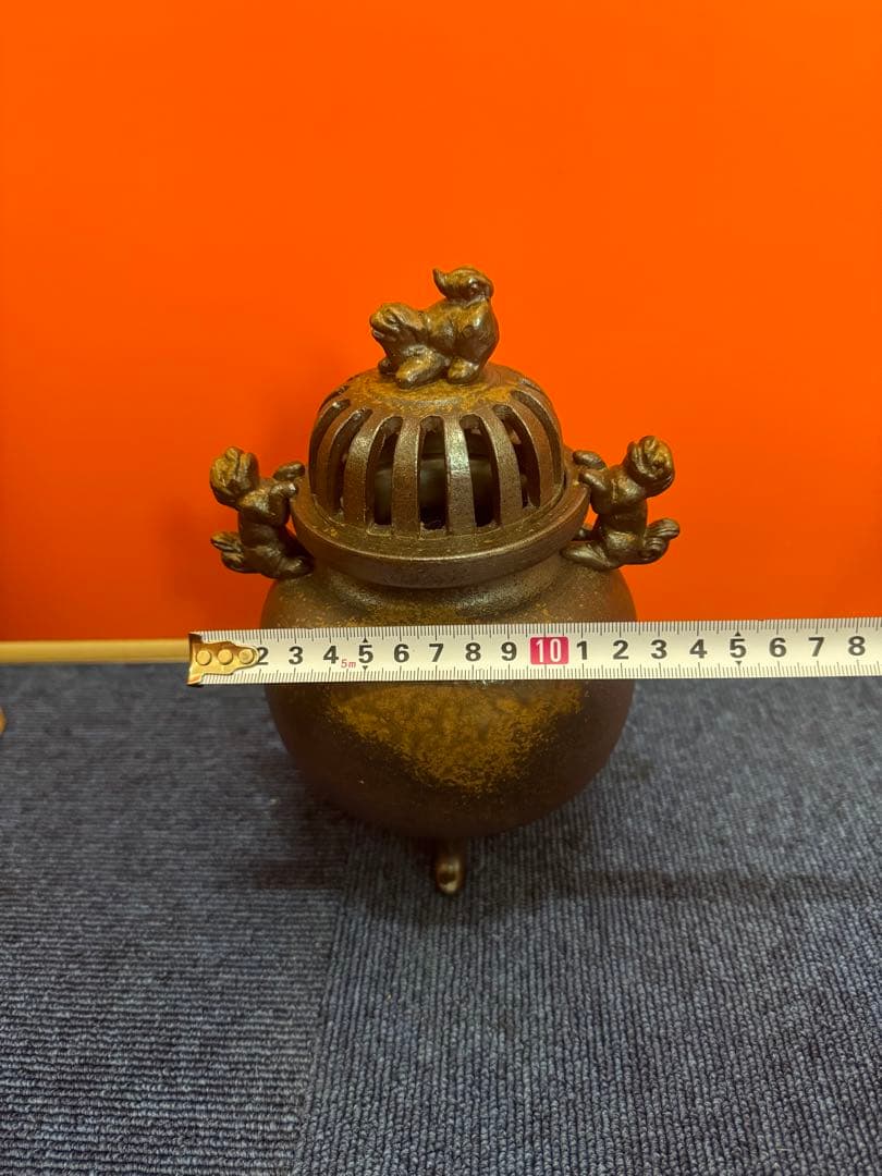 1769 備前焼武蔵銘獅子三足香炉