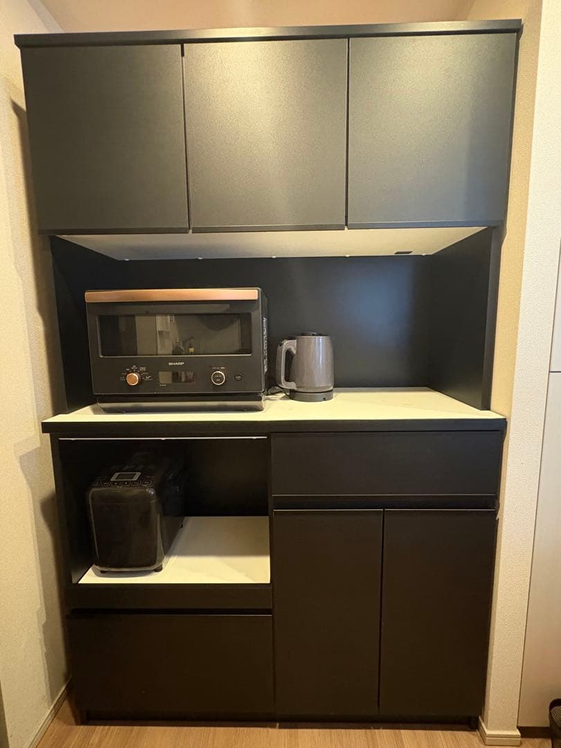 【miyu様】大川家具 キッチンボード エレガンスブラック 楽天市場】【開梱設置無料】キッチンボード 140cm幅 レンジボード 家電