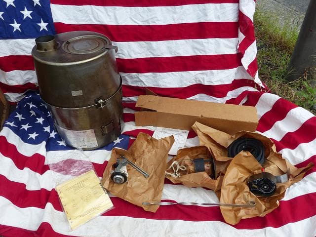 米軍放出品　未使用　H-45 テントストーブ　ヒーター　マルチフューエル POD 7K 軍用 Heater Sweden【未使用】/ポッドストーブ 専用BOX入り