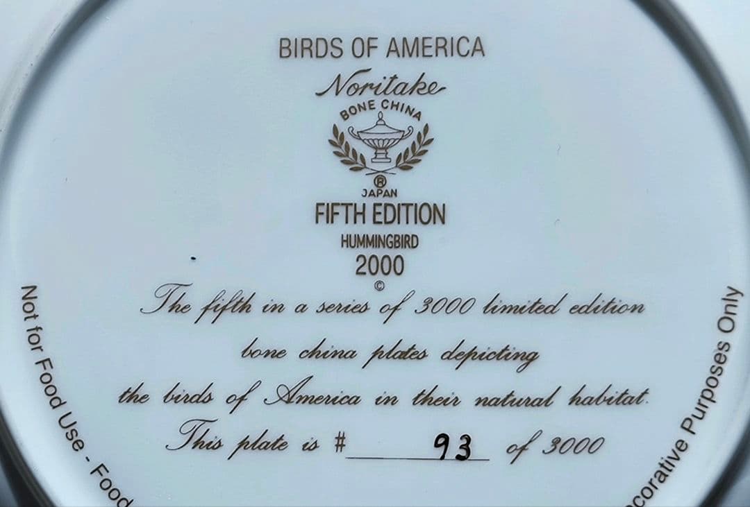 ノリタケ 限定品プレート 2000 ハチドリ 青い鳥 陶器 金彩 - メルカリ