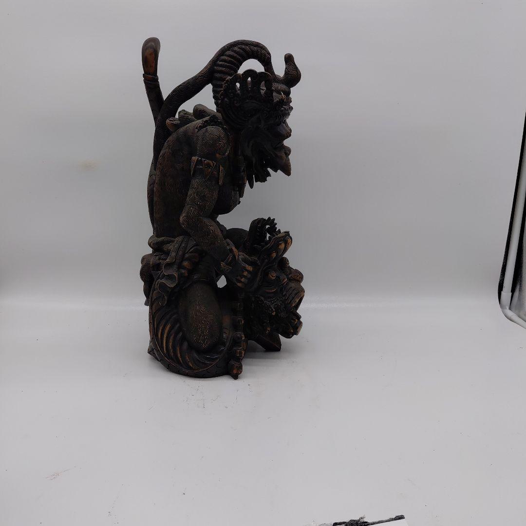 バリ　ハヌマーンと龍　黒檀彫刻 バリ ハヌマーンと龍 黒檀彫刻 - メルカリ