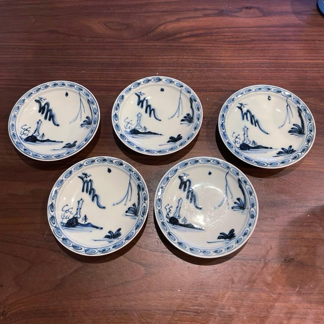 有田焼 其泉窯 古染山水 染付 絵皿 5客 - メルカリ