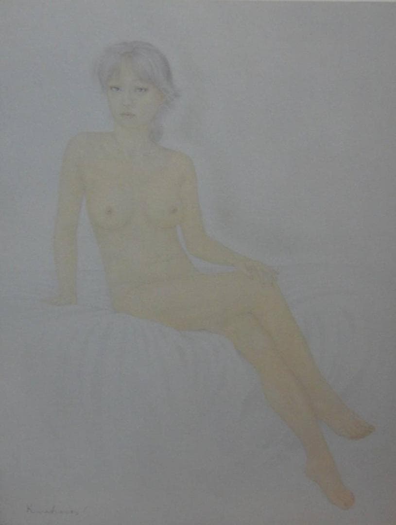 栗原 喜依子、「白い夢」、希少画集・額装画、日本製・新品額縁にて額装致します