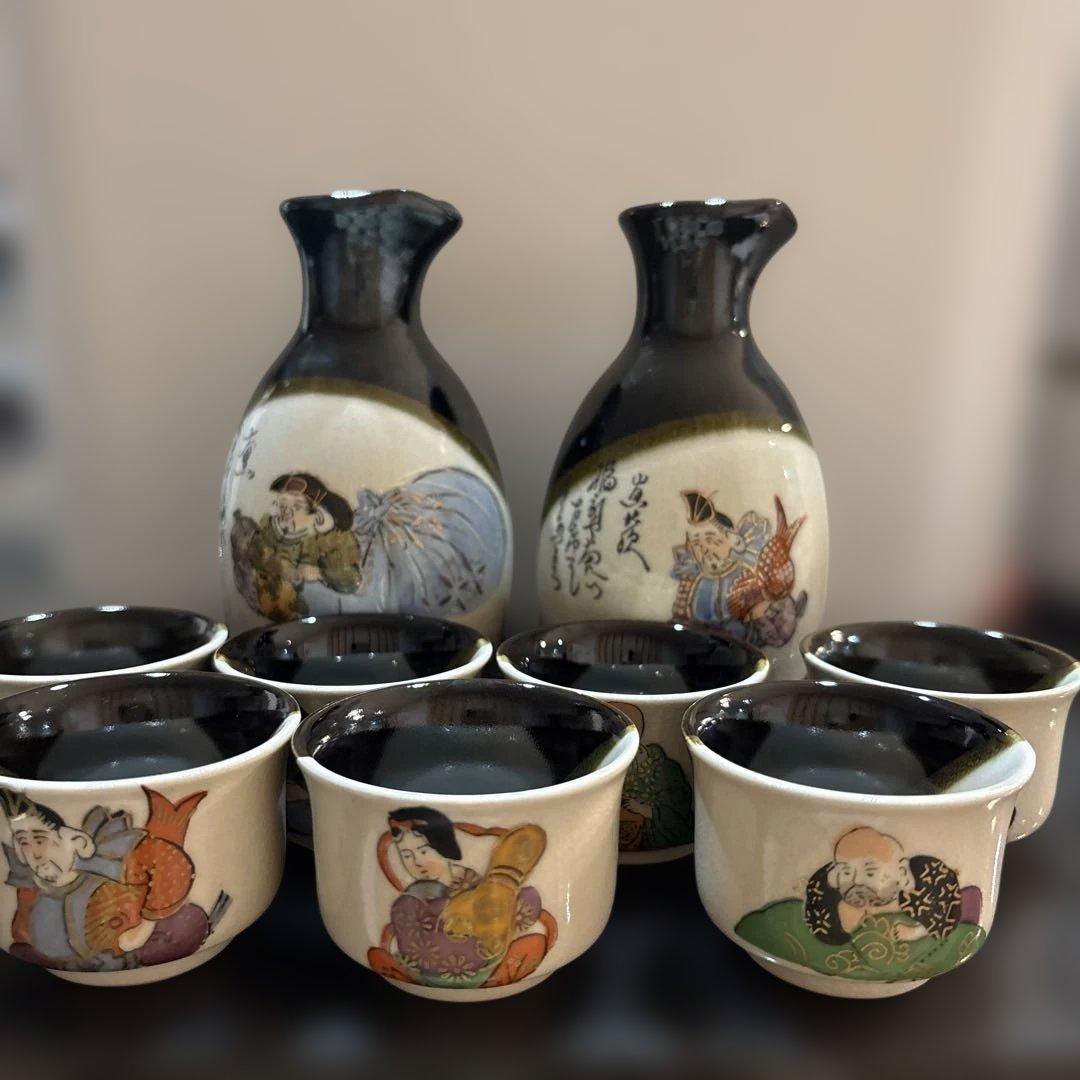 九谷焼 酒器セット 徳利 お猪口 七福神 - メルカリ