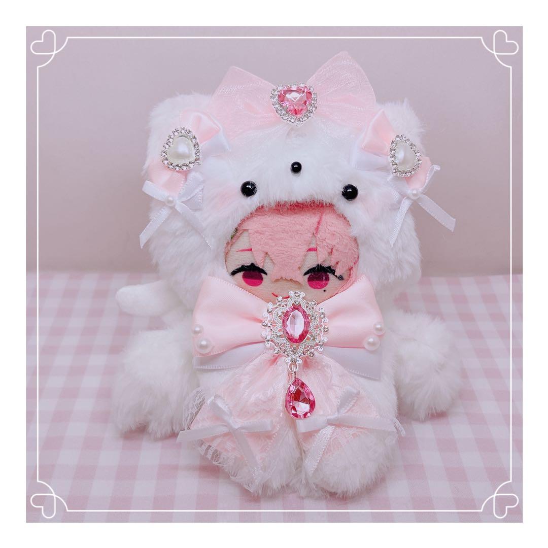 ぬいぐるみ 服 10cm にじぱぺっと おすわり ねこ ピンク 266 - メルカリ