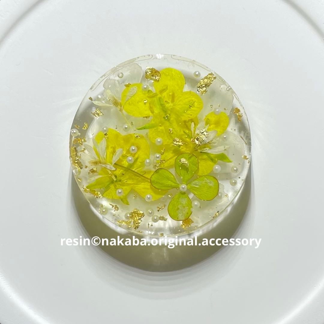 ki-21 ハンドメイド レジン ヘアゴム ブローチ ポニーフック