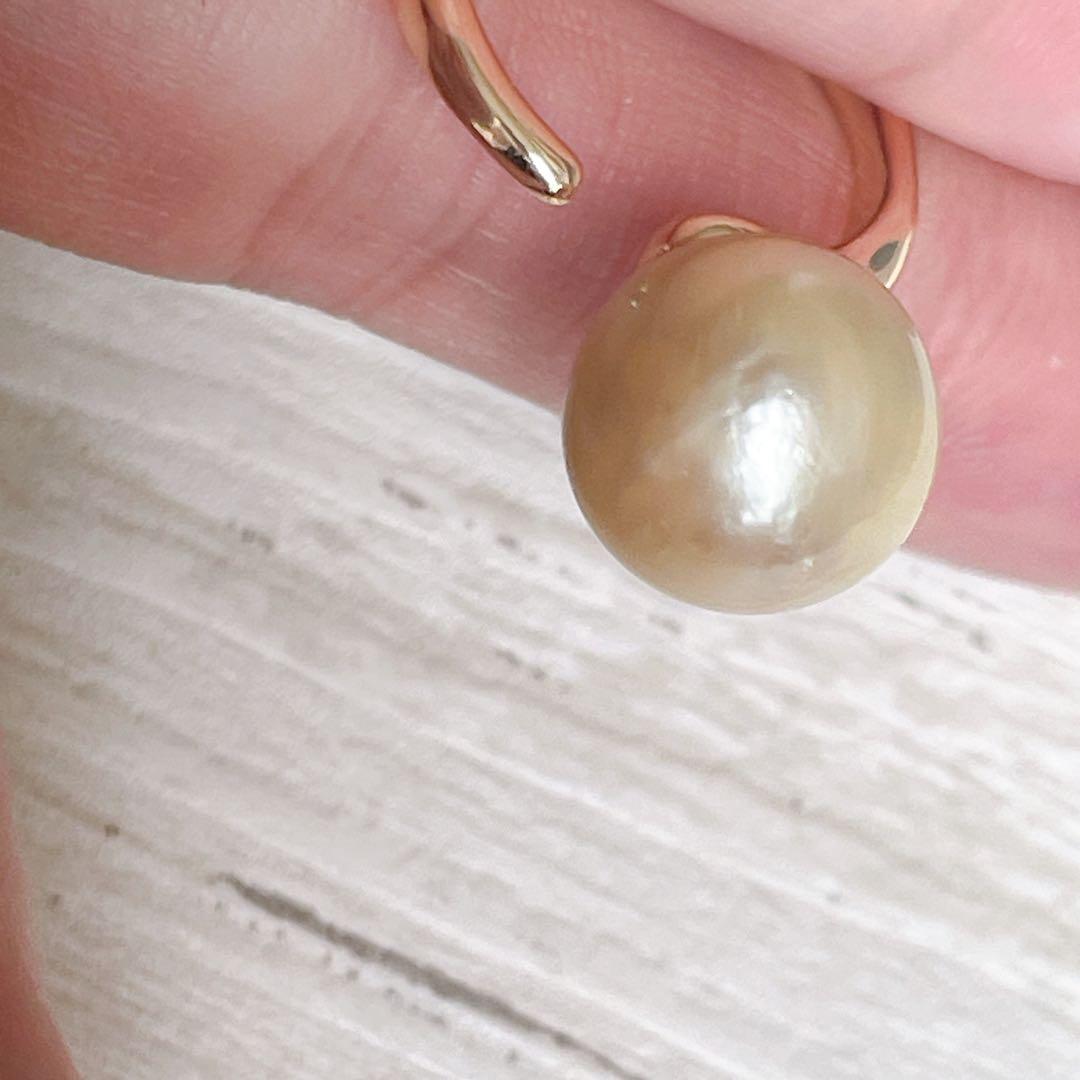 043 南洋パールオープンリング ゴールド白蝶真珠 12号 フリーサイズ