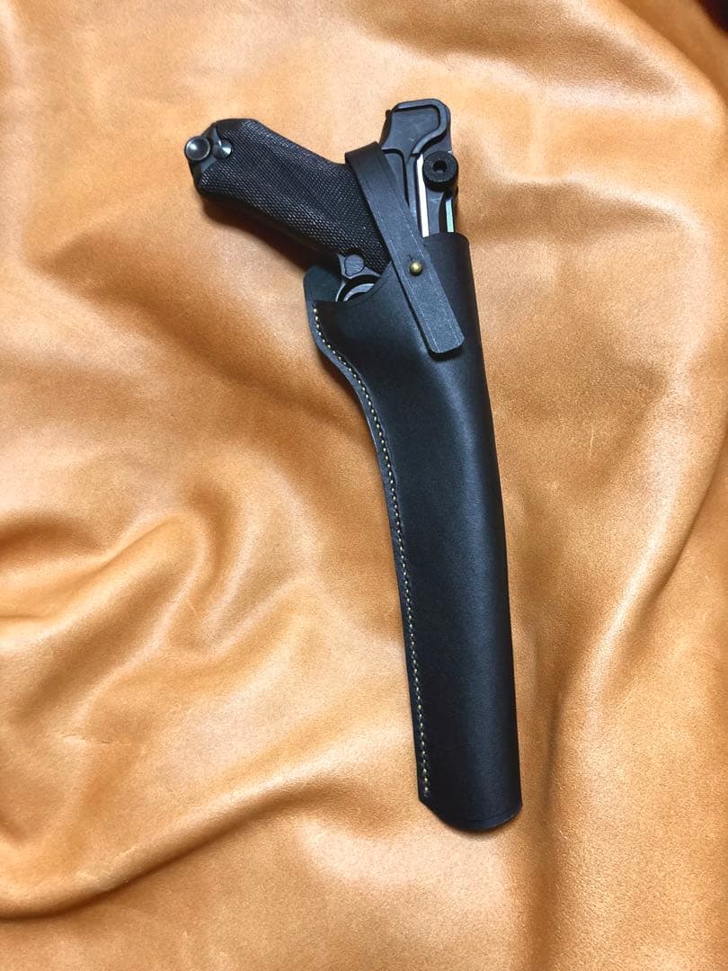 ルガーP08 8インチ用 右利きレザーホルスター No.593 レザーホルスター 復刻 ルガー P08用 ドイツ軍 WW2 旧式装備 Luge