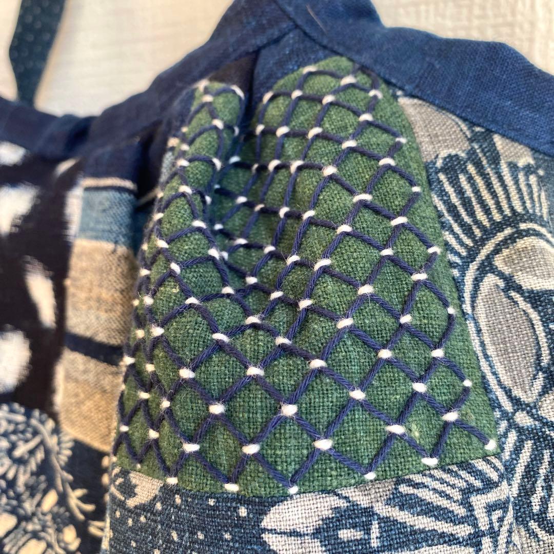 古布 襤褸 刺し子 パッチワークバッグ｜一点もの ハンドメイド 藍染 手