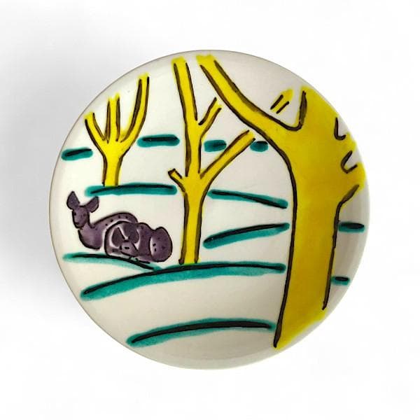 九谷焼 海部公子 絵付け カップ＆ソーサー 1客 共箱 黄布 経歴書 直筆