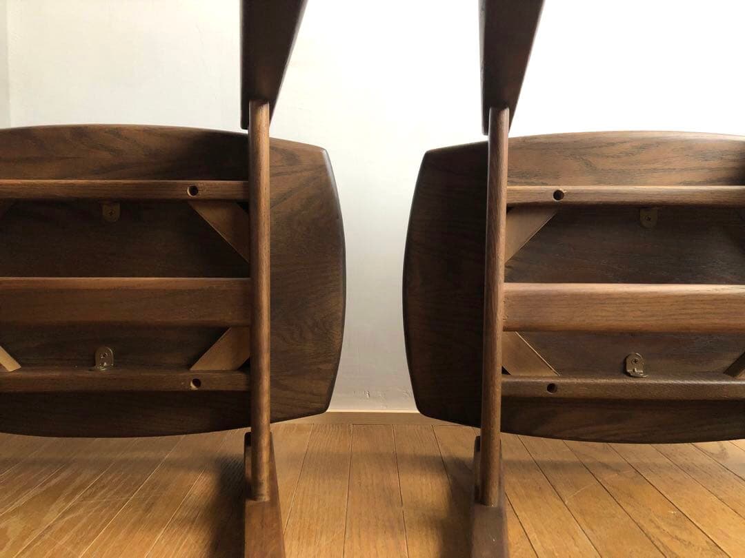 オーク無垢材 スタッキングスツール 2脚セット 曲げ木 民藝 クラフト