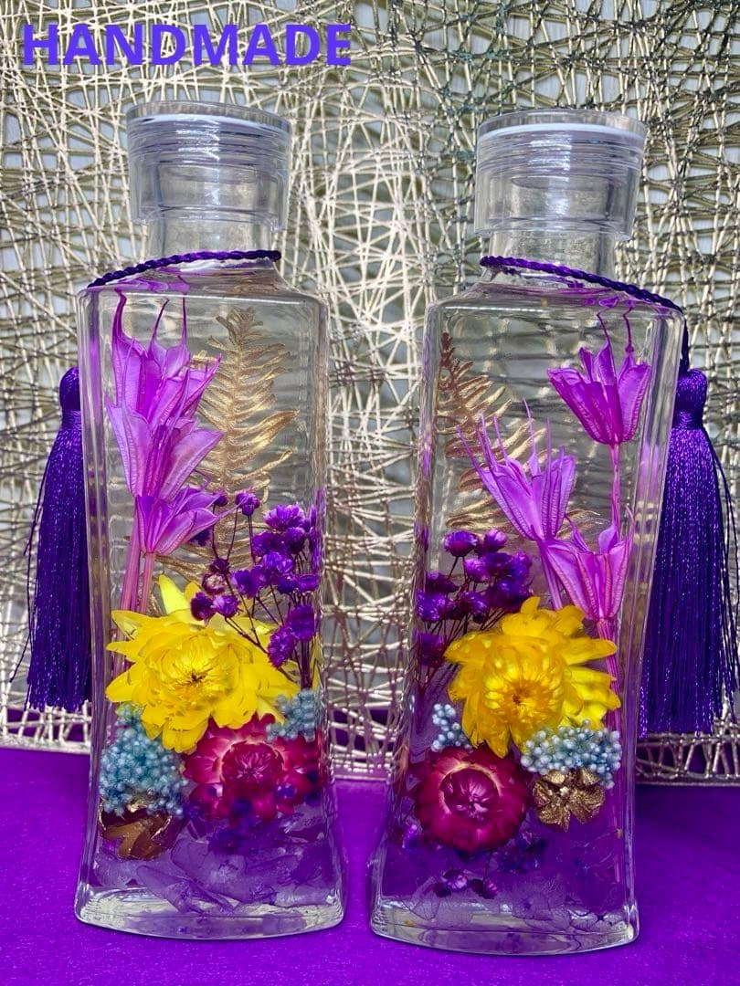 HANDMADE ハーバリウム　仏花　2本セット お悔みハーバリウム2本セット-燭ともしび- お供え・供花・仏壇花