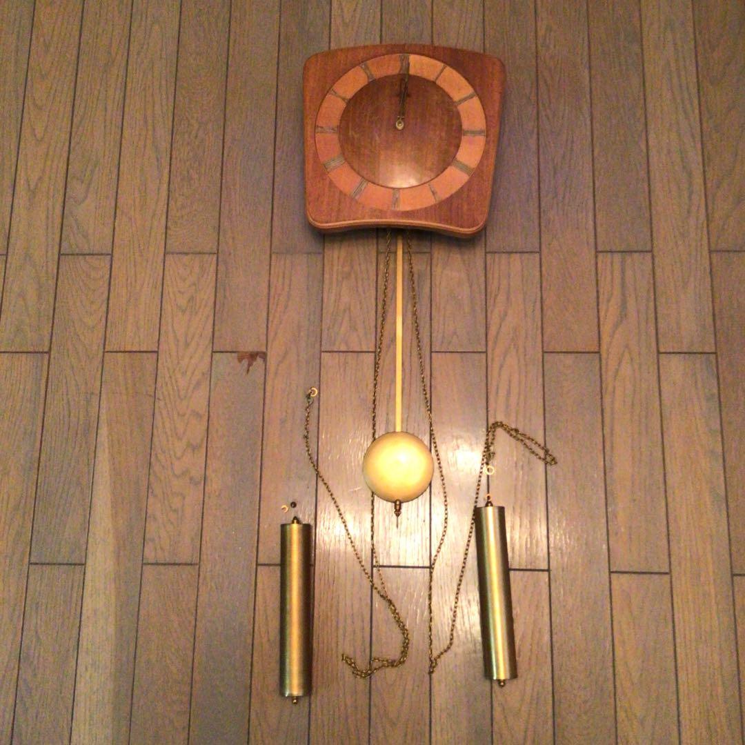 ドイツ製　キンツレ　分銅式アンティーク壁掛け振子時計　ジャンク品 ヴィンテージ ドイツ製 KIENZLE オクタゴナル陶器壁時計