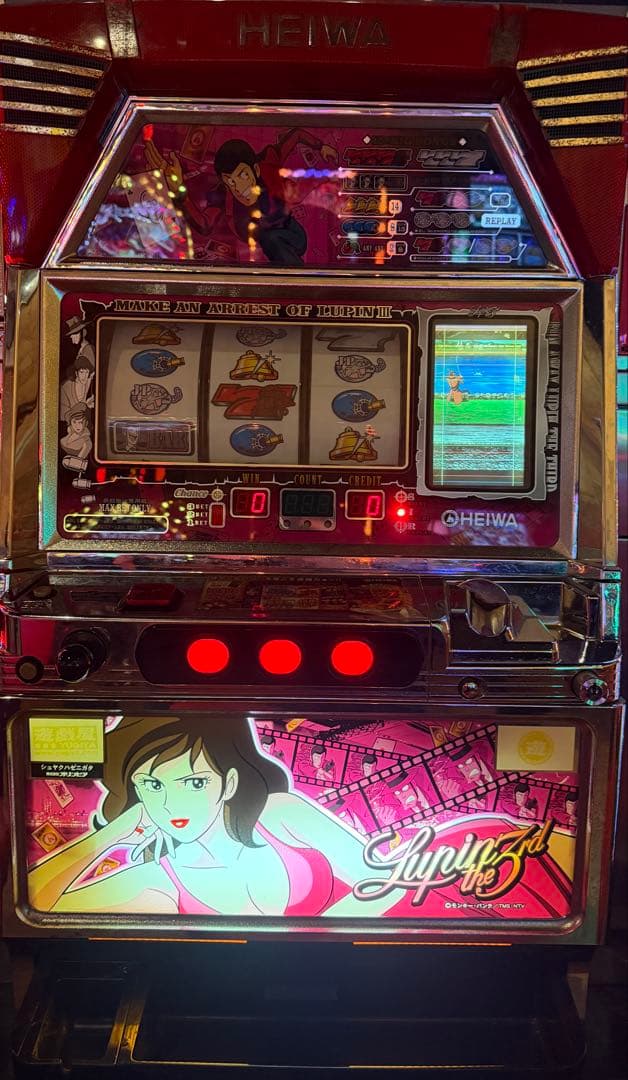 【送料込】　●4号機 主役は銭形　パチスロ　実機　家庭用〜44 パチスロ実機 平和 主役は銭形 ルパンパネル 【4号機】