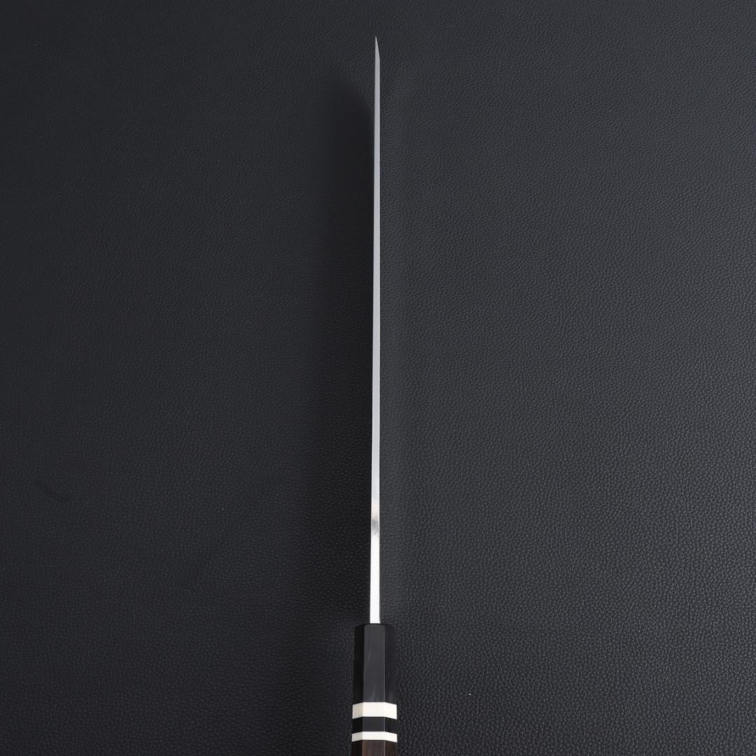 8311先丸包丁 尺一 鏡面仕上げ 刃は究極の切れ味 黒檀黒水牛角白三本巻