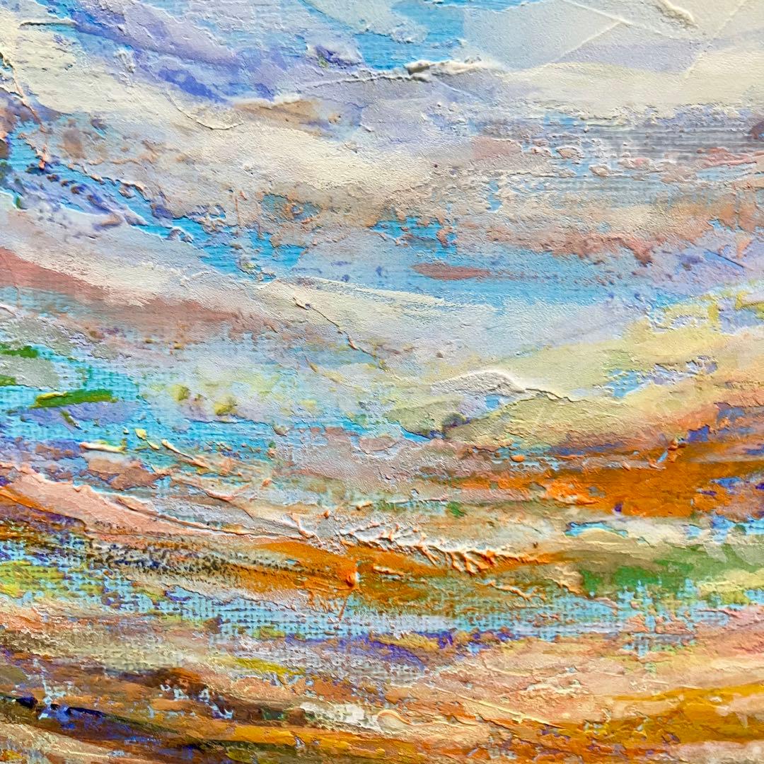 sunset＊絵画 原画 風景画 テクスチャーアート 海 夏 夕日 ハワイ 沖縄