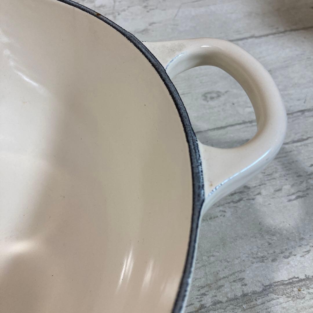 未使用 保管品 ルクルーゼ ピーコック 約23.5㎝ マルミット クリーム系